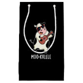 Petit Sac Cadeau Moo-kulele Funny Ukulele Cow Pun Dark BG (Devant)