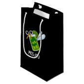 Petit Sac Cadeau Mos-jito Funny Mojito Drink Pun Dark BG (Devant Angle)