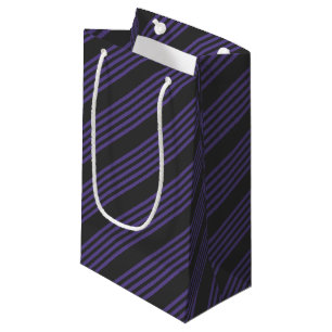 Petit Sac Cadeau Motif à cinq rayures ultra violet et charbon