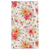 Petit Sac Cadeau Motif à fleurs Orange Doodle Garden (Dos)