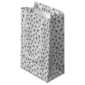 Petit Sac Cadeau Motif abstrait noir et blanc avec lignes (Devant Angle)