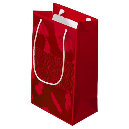 Petit Sac Cadeau Motif animal sauvage rouge (Dos Angle)