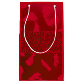 Petit Sac Cadeau Motif animal sauvage rouge (Devant)