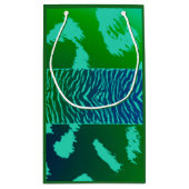 Petit Sac Cadeau Motif animal sauvage vert (Dos)