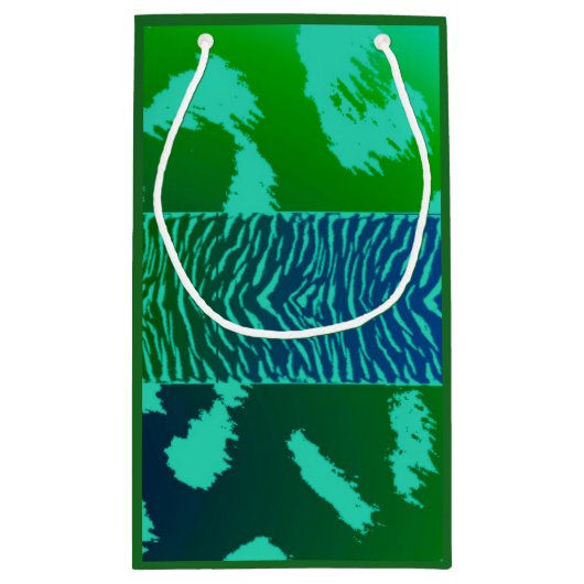 Petit Sac Cadeau Motif animal sauvage vert (Dos)