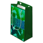 Petit Sac Cadeau Motif animal sauvage vert (Devant Angle)