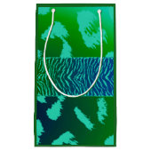 Petit Sac Cadeau Motif animal sauvage vert (Devant)