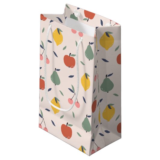 Petit Sac Cadeau Motif aux fruits mignons (Devant Angle)