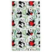 Petit Sac Cadeau motif avec de beaux pandas avec des coeurs (Dos)