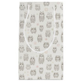 Petit Sac Cadeau Motif avec des hiboux (Devant)
