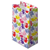 Petit Sac Cadeau motif avec des lapins de Pâques (Devant Angle)