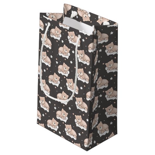 Petit Sac Cadeau motif avec le petit sommeil d'ours (Dos Angle)