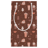 Petit Sac Cadeau Motif avec les éléments relatifs de café (Devant)