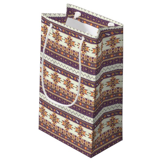 Petit Sac Cadeau Motif aztèque coloré (Dos Angle)
