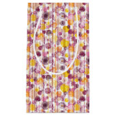 Petit Sac Cadeau Motif blanc rayé tacheté (Devant)