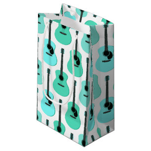 Petit Sac Cadeau Motif bleu de guitares acoustiques