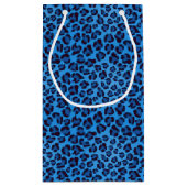 Petit Sac Cadeau motif bleu de texture de léopard (Dos)