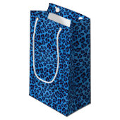 Petit Sac Cadeau motif bleu de texture de léopard (Devant Angle)