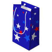 Petit Sac Cadeau Motif bleu, rouge et blanc (Dos Angle)