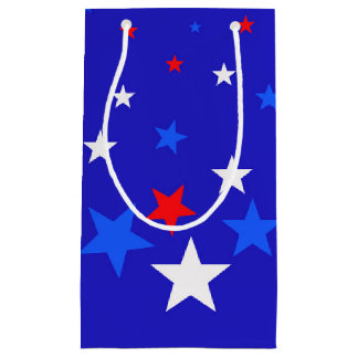 Petit Sac Cadeau Motif bleu, rouge et blanc