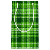 Petit Sac Cadeau Motif Checkered de couleur verte (Devant)
