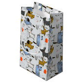 Petit Sac Cadeau Motif chien mignon Doodle (Dos Angle)