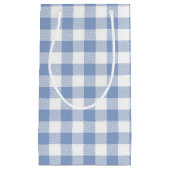 Petit Sac Cadeau Motif classique En vichy bleu coché (Devant)