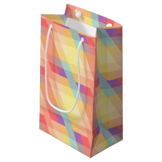 Petit Sac Cadeau Motif coloré (Devant Angle)