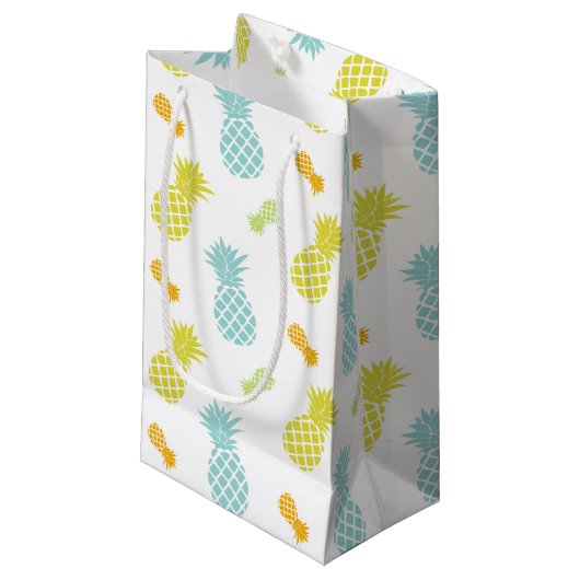 Petit Sac Cadeau Motif d'ananas d'arc-en-ciel (Devant Angle)