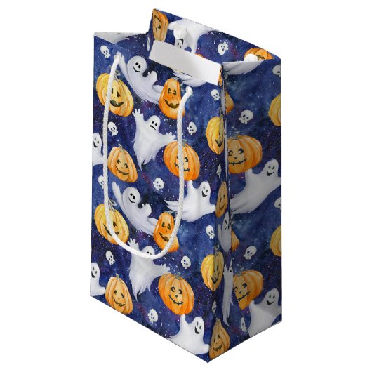 Petit Sac Cadeau Motif d'aquarelle Halloween (Devant Angle)