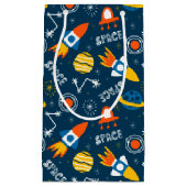 Petit Sac Cadeau Motif d'aventures spatiales colorées (Devant)