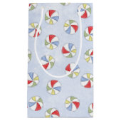 Petit Sac Cadeau Motif de balles de plage Watercolor (Devant)