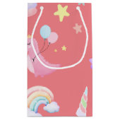 Petit Sac Cadeau Motif de ballon arc-en-ciel rose doux dinosaure (Dos)