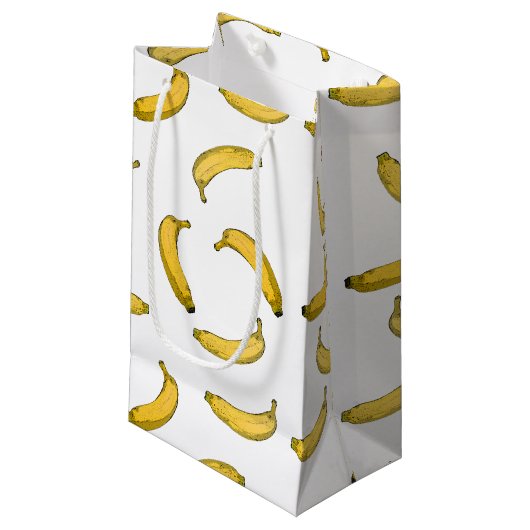 Petit Sac Cadeau Motif de banane (Devant Angle)