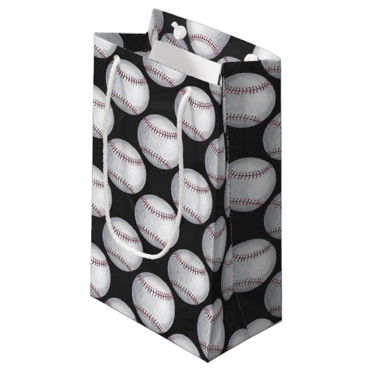 Petit Sac Cadeau Motif de baseball peint (Devant Angle)
