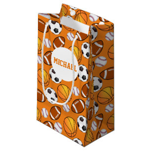 Petit Sac Cadeau Motif de basketball de football sportif