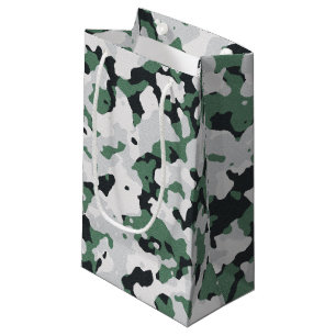 Petit Sac Cadeau Motif de camouflage vert