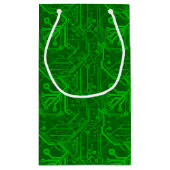 Petit Sac Cadeau Motif de carte à circuit imprimé vert (Dos)