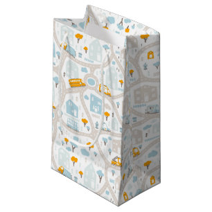 Petit Sac Cadeau Motif de carte de quartier de Cute Pastel