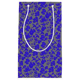 Petit Sac Cadeau Motif de champignon noir 01bleu Gris BG