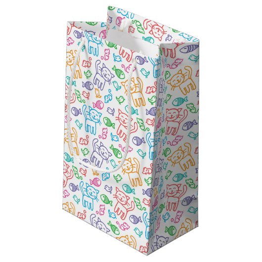 Petit Sac Cadeau motif de chat (Dos Angle)