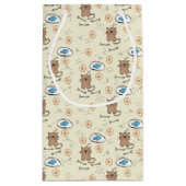 Petit Sac Cadeau motif de chat et de poissons (Dos)