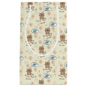 Petit Sac Cadeau motif de chat et de poissons (Devant)