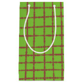 Petit Sac Cadeau Motif de chèque Brown et vert Élégant et unique (Devant)