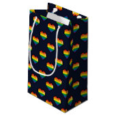 Petit Sac Cadeau Motif de coeur Rainbow 8 Bit (Dos Angle)