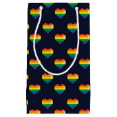Petit Sac Cadeau Motif de coeur Rainbow 8 Bit (Devant)
