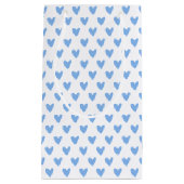 Petit Sac Cadeau Motif de Coeurs Bleus (Devant)