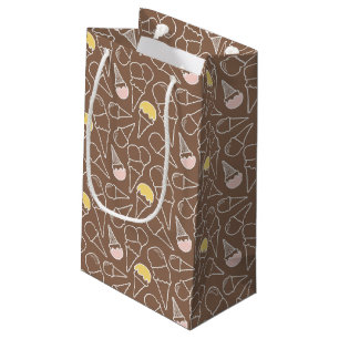 Petit Sac Cadeau Motif de cornet de crème glacée sur le brun