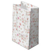 Petit Sac Cadeau Motif de fleur rose mou d'aquarelle (Dos Angle)
