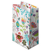 Petit Sac Cadeau Motif de fleurs (Devant Angle)